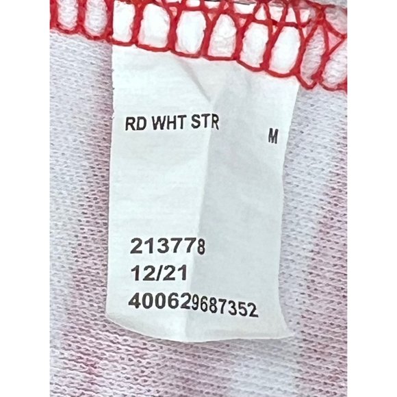 Croft & Burrow Women's Medium Top Red and White Stripes 3/4 Sleeves Round Neck - Picture 10 of 10